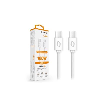 Aligator DATKP47 - câble USB USB-C / USB-C 100W Power Delivery 1,5m blanc