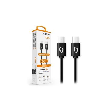 Aligator DATKP48 - câble USB-C / USB-C 65 W Power Delivery 1,5 m noir