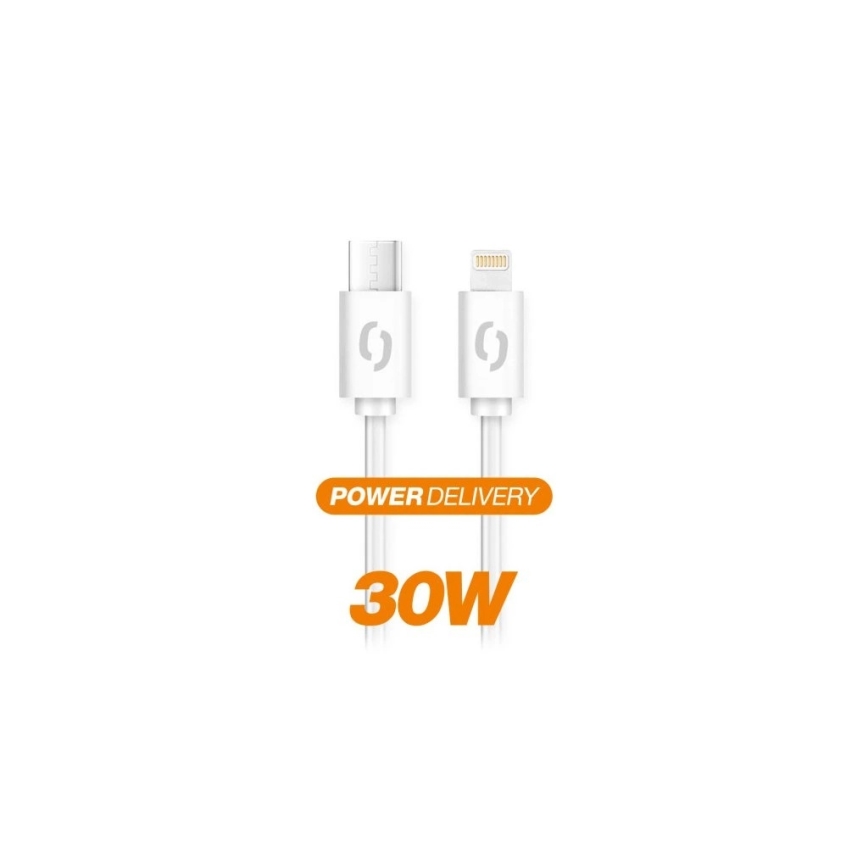 Aligator DATKP51 - Câble USB USB-C / Lightning 30 W Power Delivery 1,5 m blanc