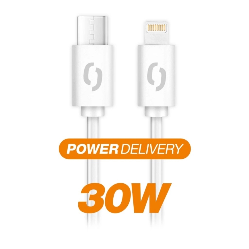 Aligator DATKP61 - câble USB USB-C / Lightning 30W Power Delivery 2,5m blanc