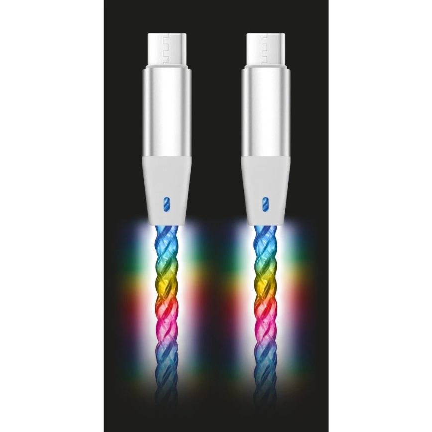 Aligator DATKP62 - Câble USB-C vers USB-C avec éclairage LED, Power Delivery 65 W, 1,2 m