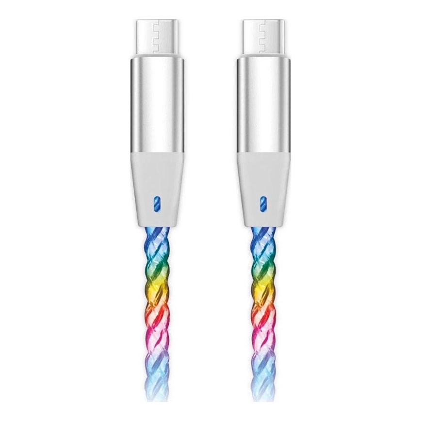Aligator DATKP62 - Câble USB-C vers USB-C avec éclairage LED, Power Delivery 65 W, 1,2 m