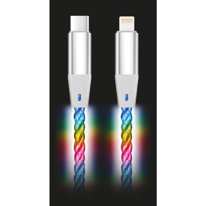 Aligator DATKP65 - câble USB USB-C / Lightning avec rétroéclairage LED 30 W Power Delivery 0,5 m