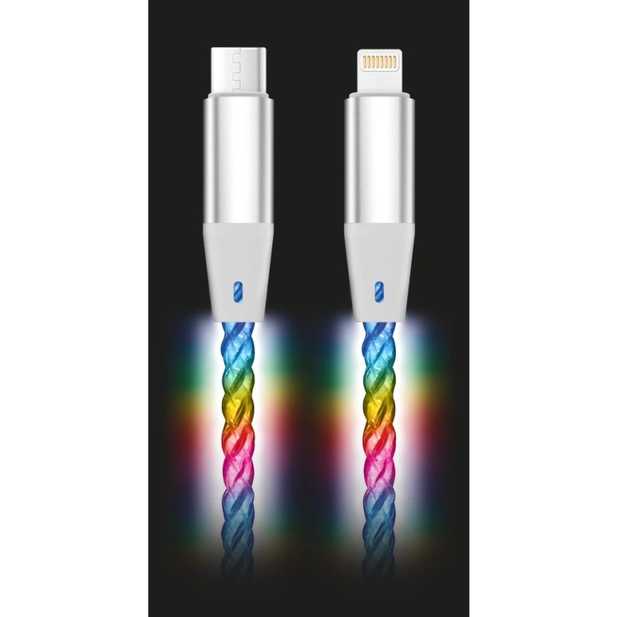 Aligator DATKP65 - câble USB USB-C / Lightning avec rétroéclairage LED 30 W Power Delivery 0,5 m