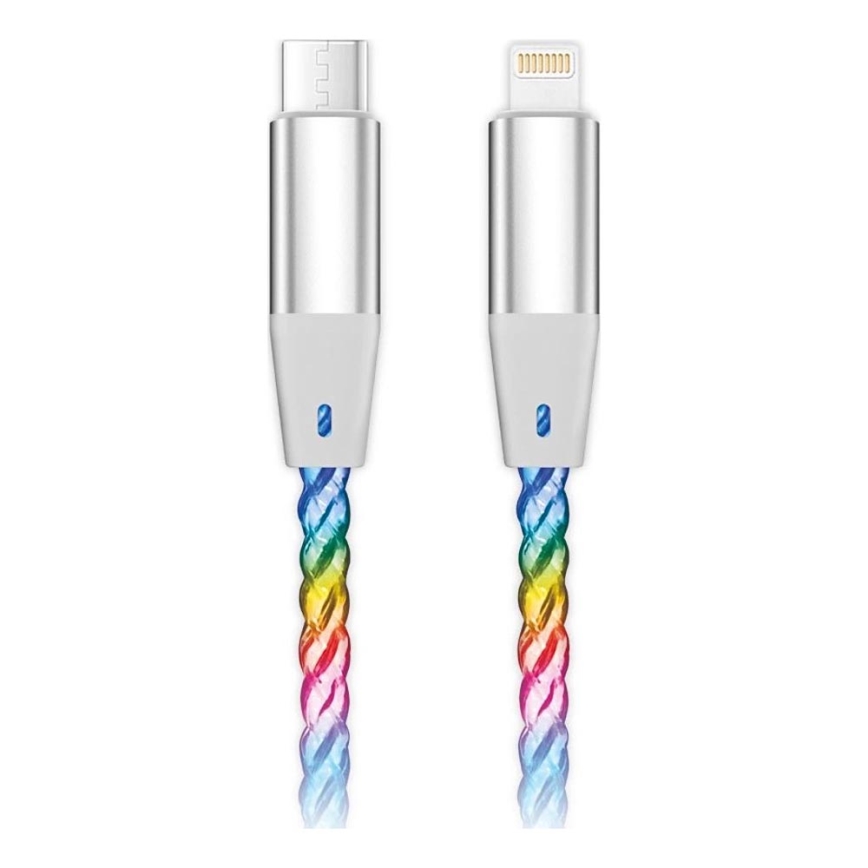 Aligator DATKP65 - câble USB USB-C / Lightning avec rétroéclairage LED 30 W Power Delivery 0,5 m