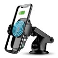 Aligator HAK2 - Support de téléphone pour voiture à fermeture automatique avec charge sans fil Qi 15 W noir