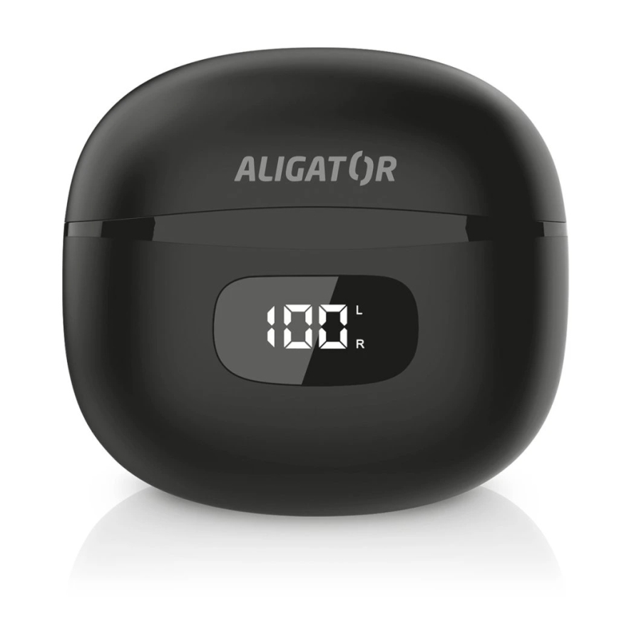 Aligator TWS08BK - Écouteurs sans fil avec ANC, 200 mAh + 2x 30 mAh, IP40, noirs