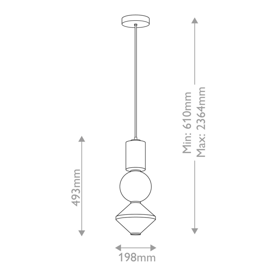 Alora Mood - Suspension sur câble BIJOU LED/20W/230V 3000K dorée