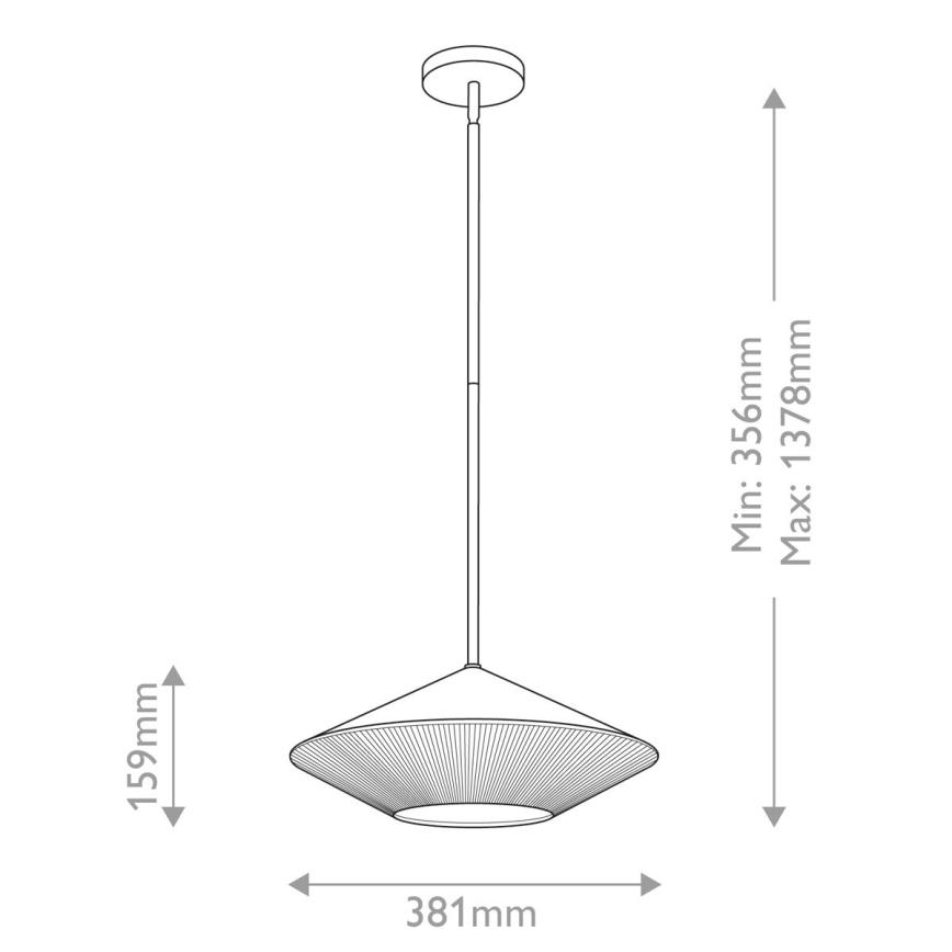 Alora Mood - Suspension-barre DAPHNE 1xE27/60W/230V d. 38,1 cm noir