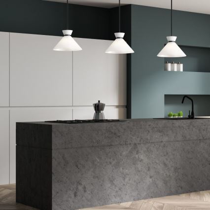Alora Mood - Lustre sur tige HALSTON 1xE27/60W/230V noir