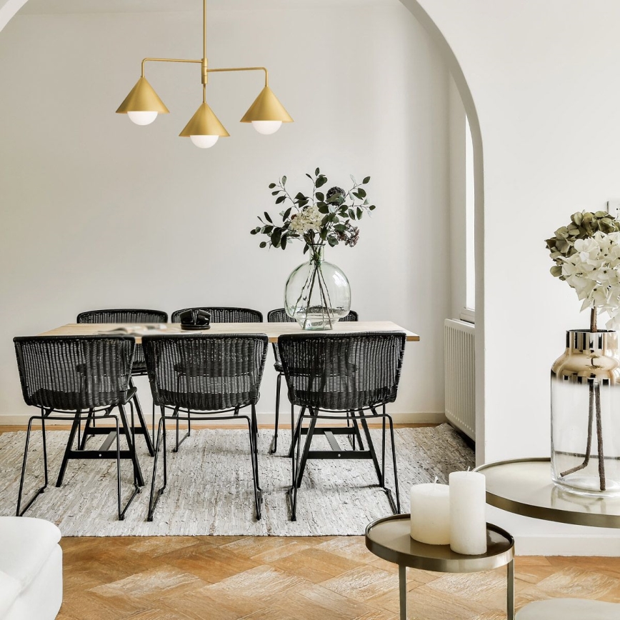 Alora Mood - Lustre sur tige REMYCK 3xE27/60W/230V doré