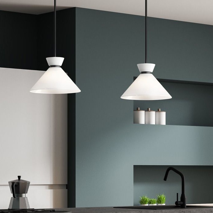 Alora Mood - Lustre sur tige HALSTON 1xE27/60W/230V noir