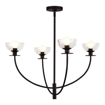 Alora Mood - Lustre sur tige SYLVIA 4xE14/40W/230V noir