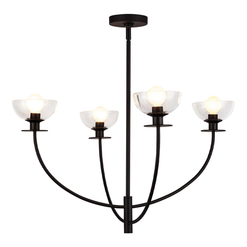 Alora Mood - Lustre sur tige SYLVIA 4xE14/40W/230V noir