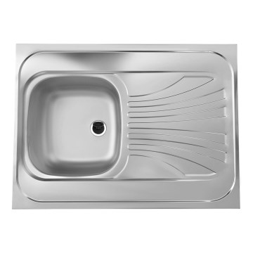 ALVEUS 1095618 - Évier de cuisine CLASSIC 80 x 60 cm inox satiné, sans rebord, réversible