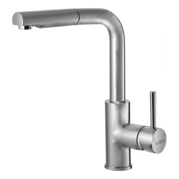 ALVEUS 1135366 - Robinet d'évier avec douchette extractible SARA 29,7 cm satin