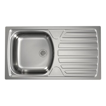 ALVEUS 1136534 - Évier de cuisine BASIC 78 x 43,5 cm acier inoxydable mat/satiné, petite bonde