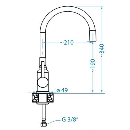 ALVEUS 1144432 - Robinet d'évier avec bras flexible MINTAS 34 cm brossé acier/noir