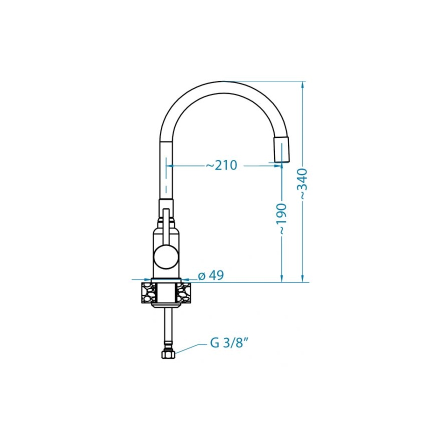ALVEUS 1144432 - Robinet d'évier avec bras flexible MINTAS 34 cm brossé acier/noir