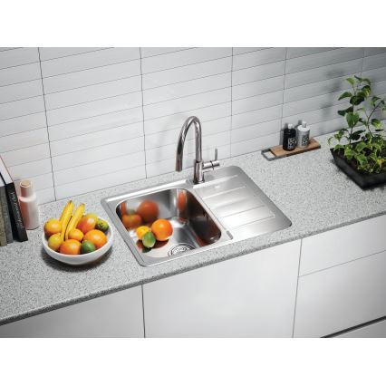 ALVEUS 1144603 - Évier de cuisine LINE 61,5x50 cm inox/satiné, sans vidage excentré
