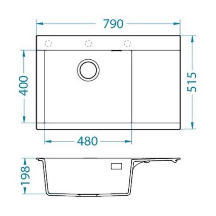 ALVEUS 1149304 - Évier de cuisine PURE 79x51,5 cm granit/noir