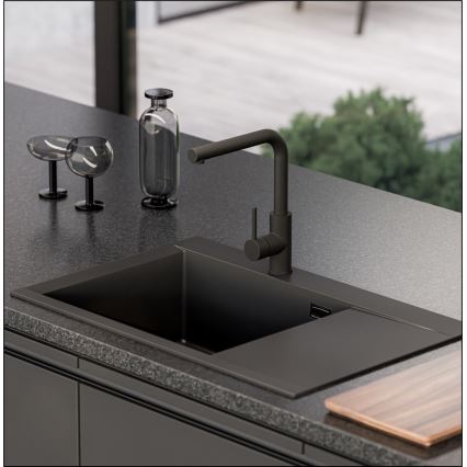 ALVEUS 1149305 - Évier de cuisine PURE 79x51,5 cm granite/noir