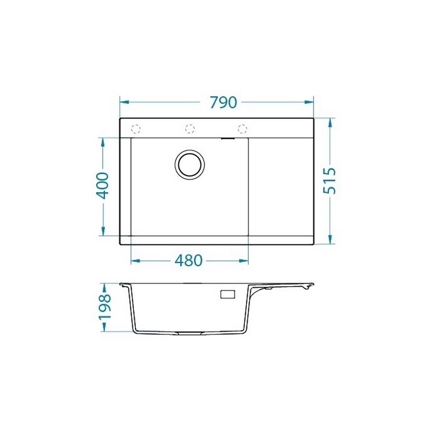ALVEUS 1149499 - Évier de cuisine PURE 79x51,5 cm granit/gris
