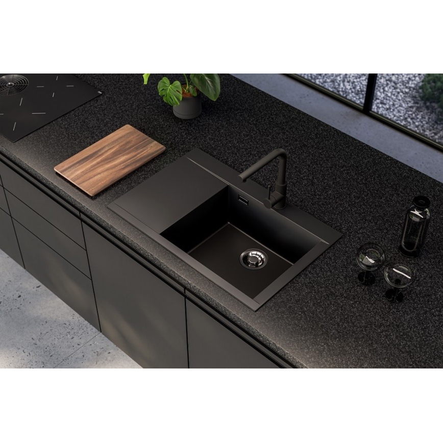 ALVEUS 1149503 - Évier de cuisine PURE 79 x 51,5 cm granite/noir