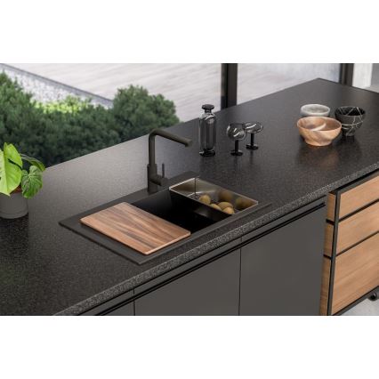 ALVEUS 1149503 - Évier de cuisine PURE 79 x 51,5 cm granite/noir