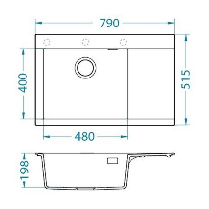 ALVEUS 1149504 - Évier de cuisine PURE 79x51,5 cm granit/noir