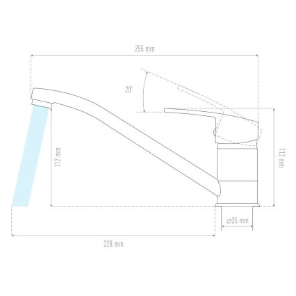 ALVEUS 1150800 - Mitigeur d'évier CLARA 13,5 cm granite/noir