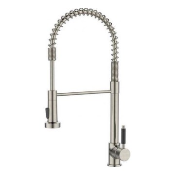 ALVEUS 1150886 - Robinet d'évier avec bras flexible avec pulvérisateur URBAN 47,1 cm satin