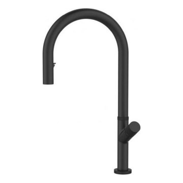 ALVEUS 1150908 - Robinet d'évier avec douchette extractible SWAN 44,9 cm noir