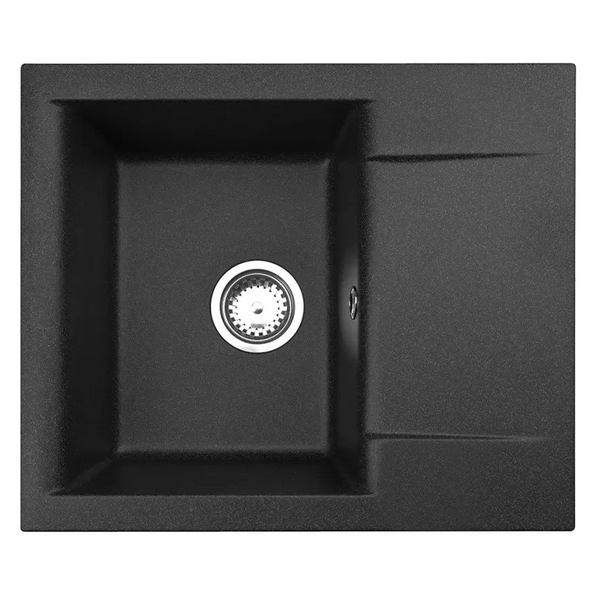 ALVEUS SETA23197 - Évier de cuisine CADIT 59x50 cm + mitigeur d'évier à bec flexible MINTAS 34 cm granite/noir mat