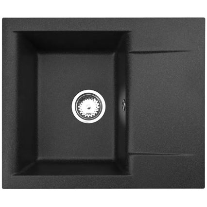 ALVEUS SETA23197 - Évier de cuisine CADIT 59x50 cm + robinet de cuisine avec bec flexible MINTAS 34 cm granit/noir mat