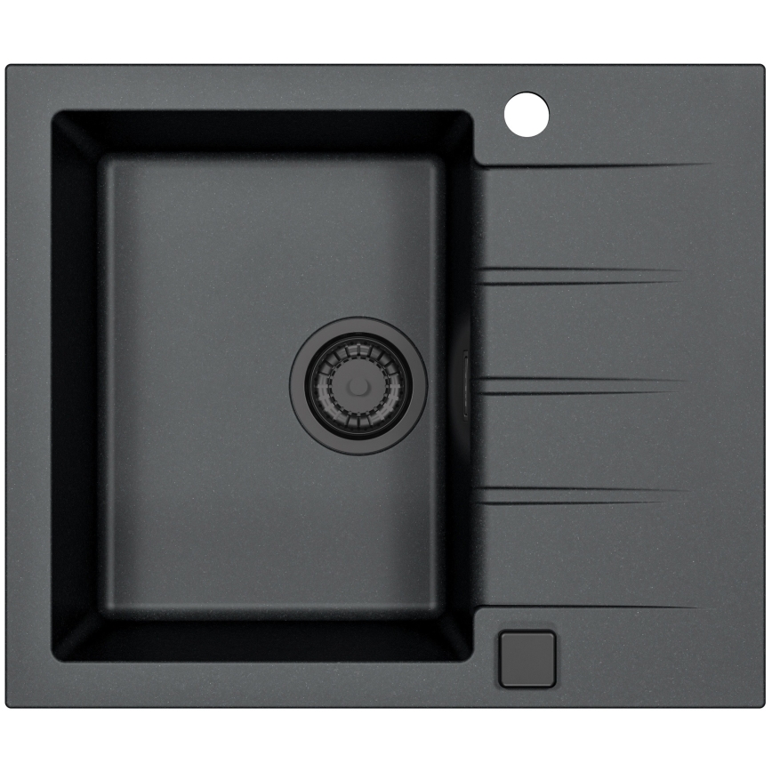 ALVEUS SETA23230 - Évier de cuisine CADIT 59x50 cm + robinet MINTAS avec bras flexible 34 cm granit/mat noir