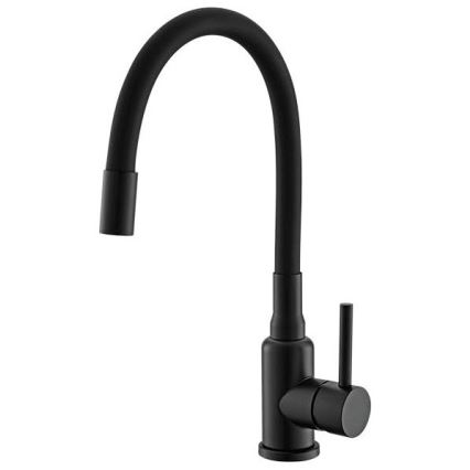 ALVEUS SETA23231 - Évier de cuisine CADIT 79x50 cm + robinet avec bras flexible MINTAS 34 cm granit/mat noir