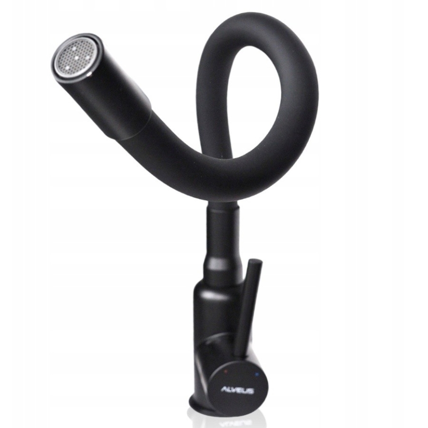 ALVEUS SETA23232 - Évier de cuisine CADIT 86x50 cm + robinet avec bras flexible MINTAS 34 cm granit/noir mat