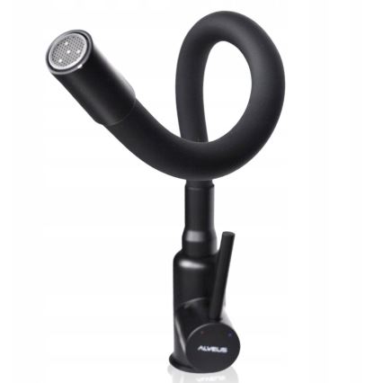 ALVEUS SETA23236 - Évier de cuisine ROCK 59,5x47,5 cm + mitigeur d'évier à col flexible MINTAS 34 cm granite/noir mat