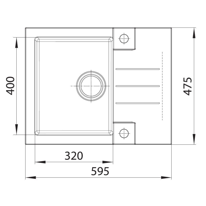 ALVEUS SETA23236 - Évier de cuisine ROCK 59,5x47,5 cm + robinet avec bras flexible MINTAS 34 cm granit/mat noir