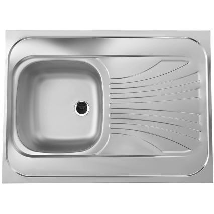 ALVEUS SETA24019 - Évier de cuisine CLASSIC 80x60 cm + robinet avec bras flexible MINTAS 34 cm inox brossé/noir