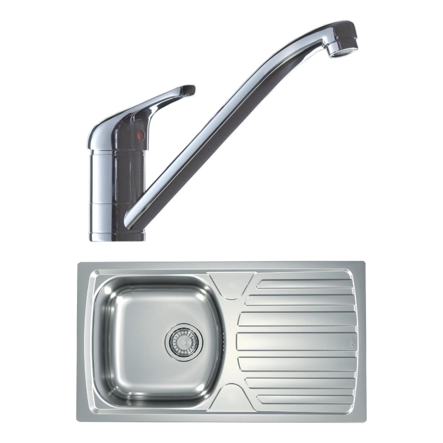 ALVEUS SETA259 - Évier de cuisine BASIC 78x43,5 cm + robinet RIVIERA 14,8 cm satin/brillant chrome
