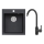 ALVEUS SETA737 - Évier de cuisine CORTINA 50x45 cm + robinet avec bras flexible TONIA 29,5 cm granit/mat noir