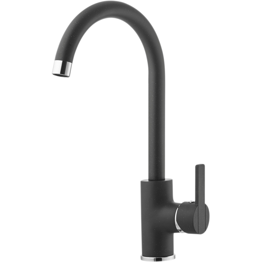 ALVEUS SETA737 - Évier de cuisine CORTINA 50x45 cm + robinet avec bras flexible TONIA 29,5 cm granit/mat noir