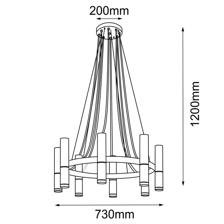 Amplex - Suspension filaire 6xGU10/15W/230V