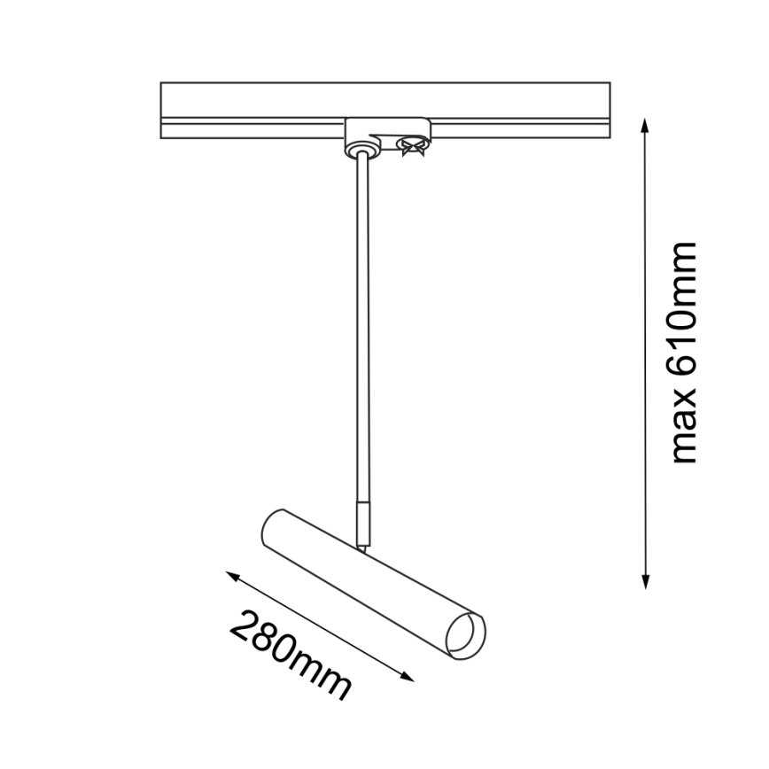 Amplex - Suspension avec tige pour système de rail 1xGU10-MR11/15W/230V noir/laiton