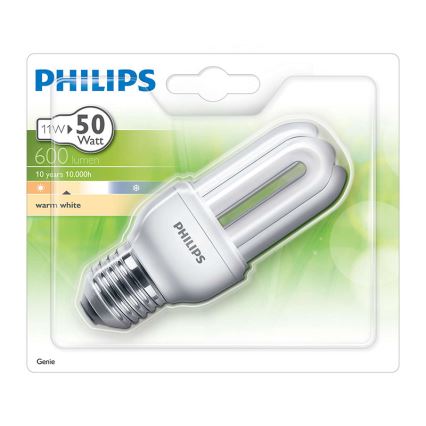 Ampoule à économie d'énergie PHILIPS E27/11W/230V 2700K  - GENIE
