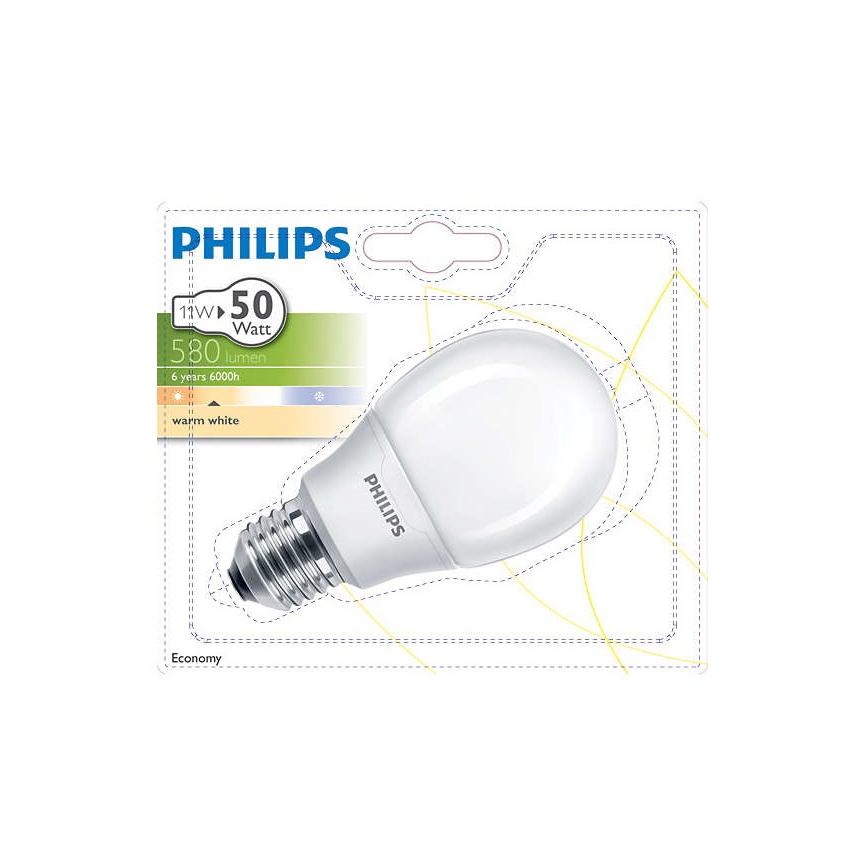 Ampoule à économie d'énergie Philips E27/11W/230V 2700K