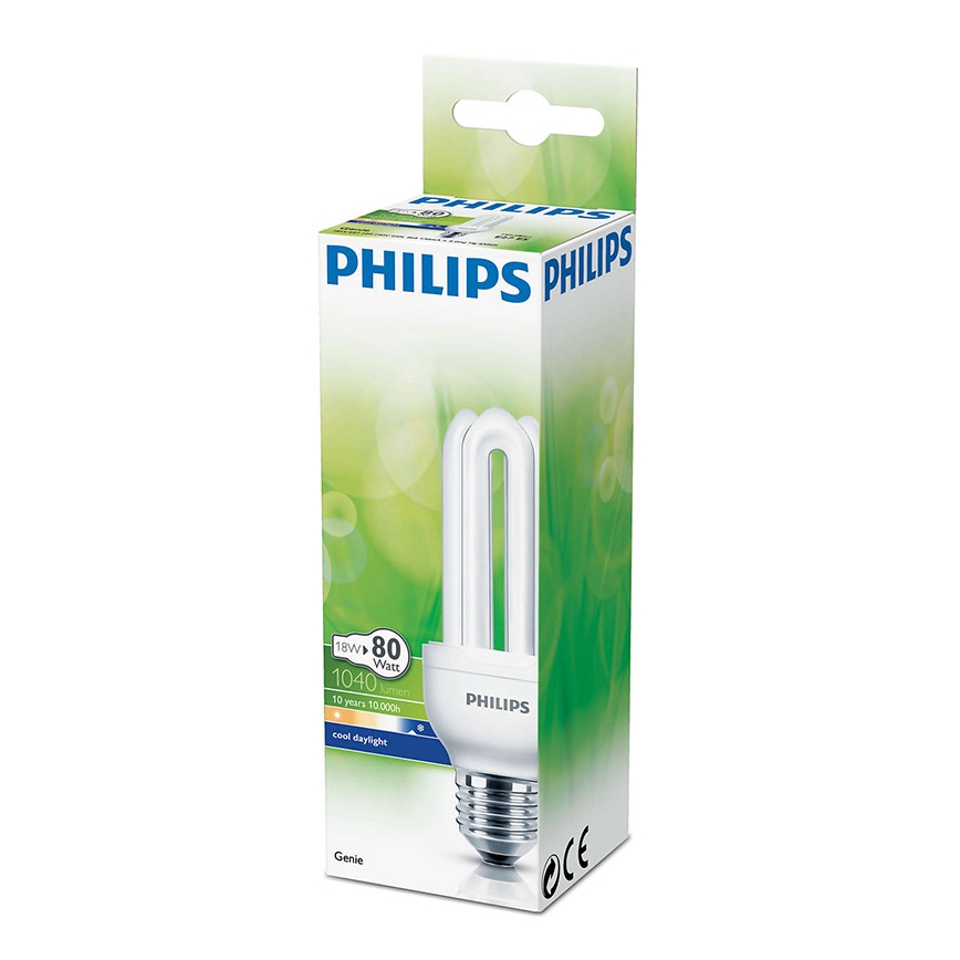 Ampoule à économie d'énergie PHILIPS E27/18W/230V 6500K - GENIE