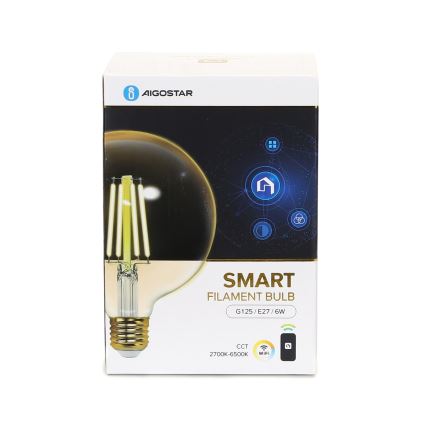 Ampoule à intensité variable LED FILAMENT G125 E27/6W/230V 2700-6500K Wi-Fi - Aigostar